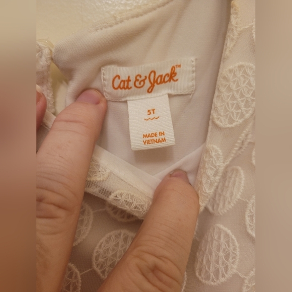 Cat & Jack Cream Tulle Embroidered Sunday Summer Dress Size 5T - Picture 6 of 8